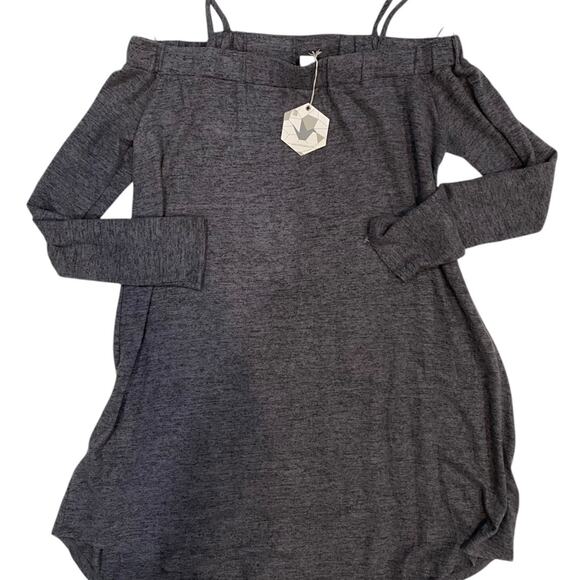 Lazy Sundays Women's Gray Spaghetti Strap Cold Shoulder Tunic Size Small - Picture 4 of 9